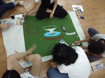 อาสาสร้างสื่อการเรียนรู้บนผืนผ้า 10 ส.ค. 62 Volunteer to Create Learning Material on Canvas – in Thailand Aug, 10 ,19
